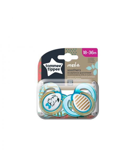 Tommee Tippee Baby Pacifiers Silicone Moda Blue 18-36M