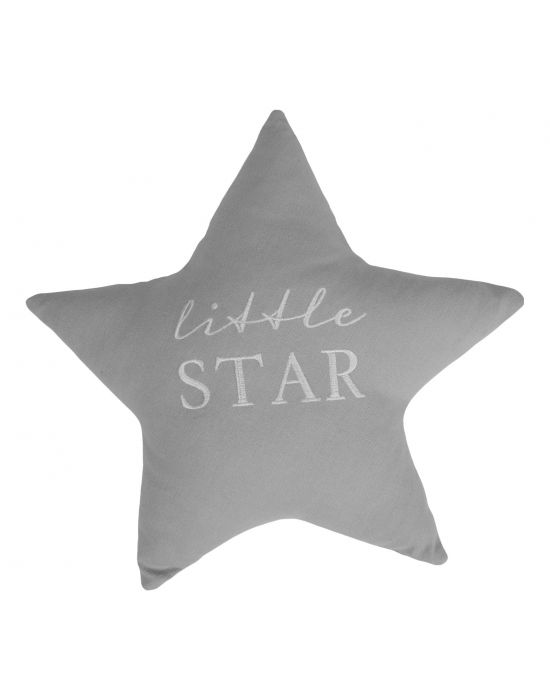 Bambino Bambino Little Star Grey Linen Cushion 27x27