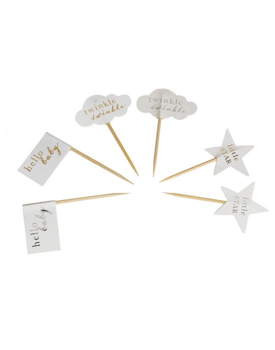 Bambino Baby Shower Cupcake Toppers (Set of 24)