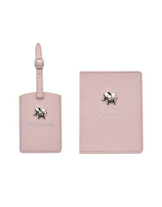  Bambino Passport Holder and Luggage Tag-set Pink
