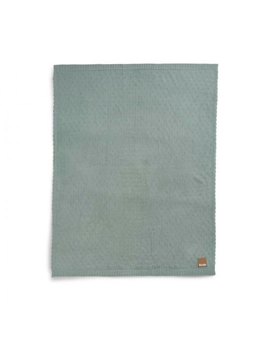 Elodie Pointelle Blanket Pebble Green
