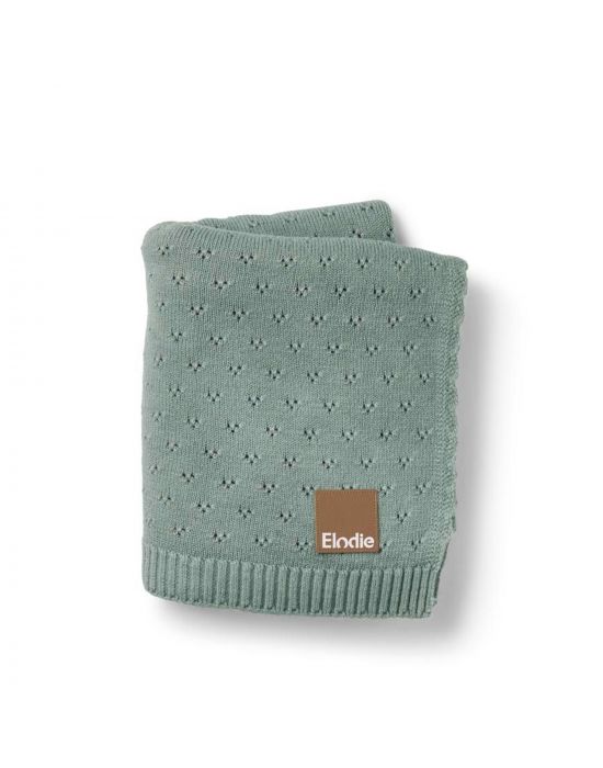 Elodie Pointelle Blanket Pebble Green
