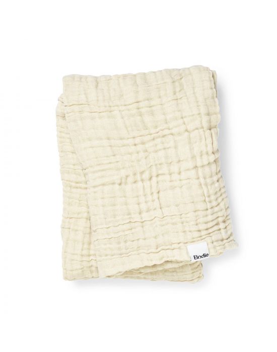 Elodie Crinkled Blanket Vanilla White
