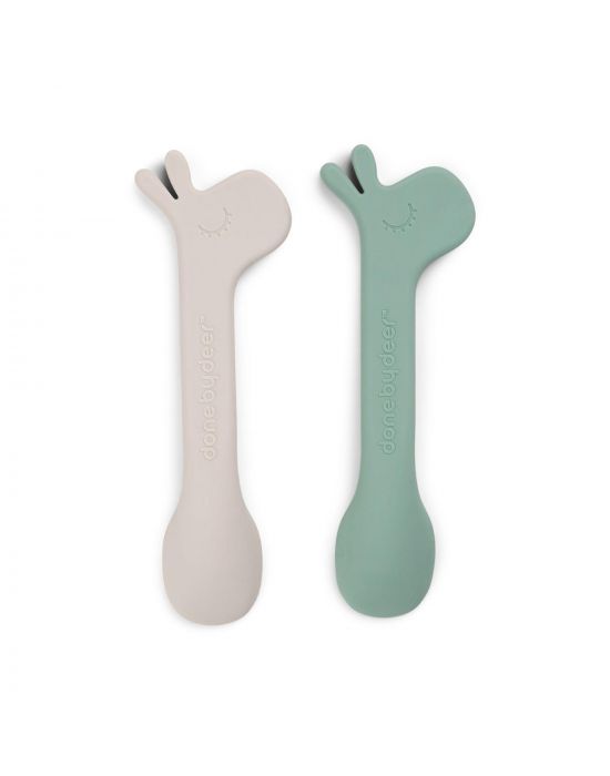 Done By Deer Silicone spoon 2-pack Lalee Green