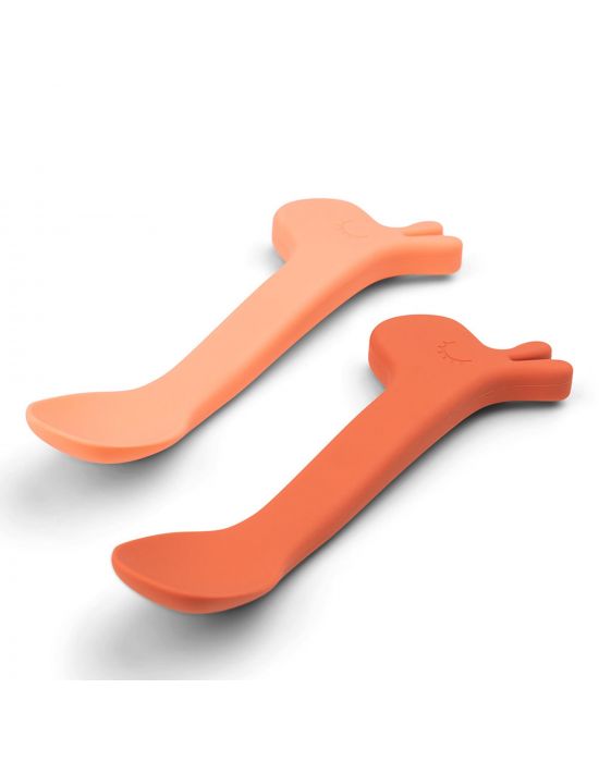 Done By Deer Silicone spoon 2-pack Lalee Papaya