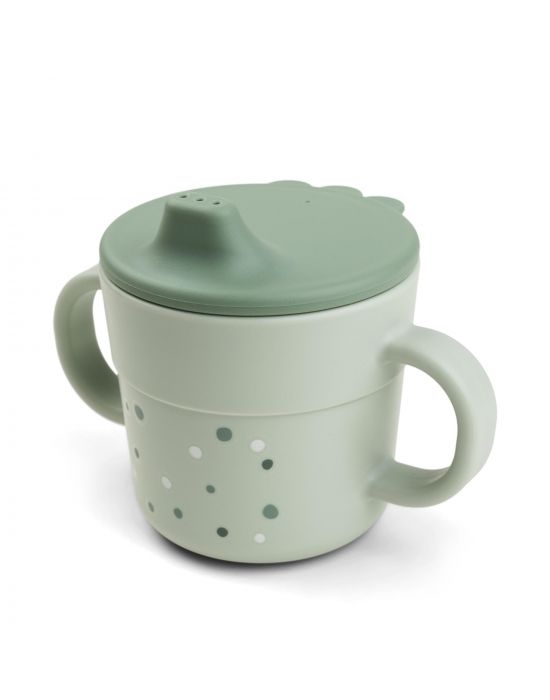 Παιδικό Ποτηράκι με Στόμιο και Λαβές Happy Dots Green Done By Deer