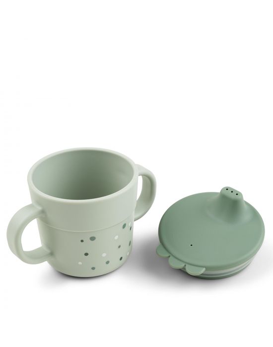 Παιδικό Ποτηράκι με Στόμιο και Λαβές Happy Dots Green Done By Deer