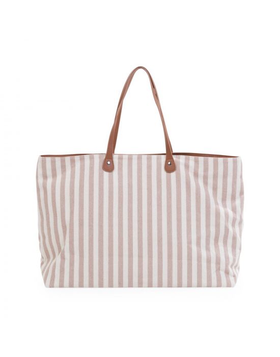 Τσάντα Αλλαγής Childhome Family Bag Stripes Nude-Terracotta