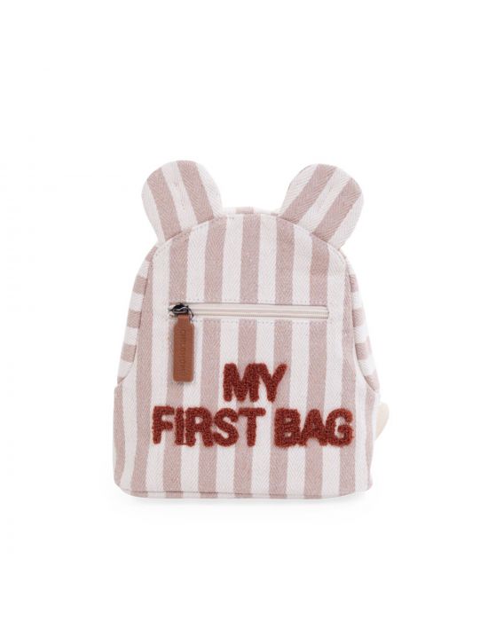 Childhome My First Bag Stripes Nude-Terracotta