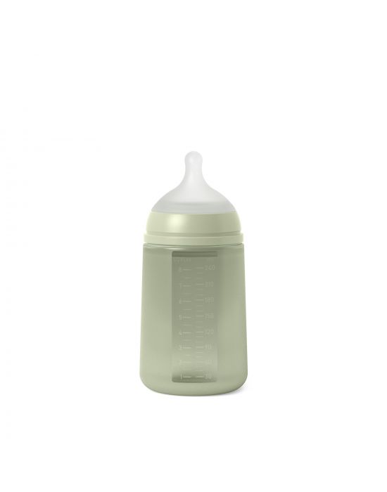 Μπιμπερό Όλο Σιλικόνη Φυσιολογική θηλή SX PRO 240ml +3μ Green Suavinex
