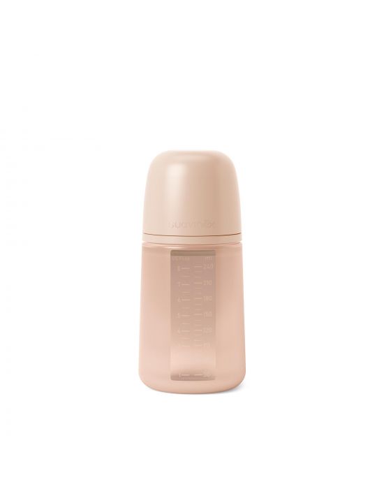 Μπιμπερό Όλο Σιλικόνη Φυσιολογική θηλή SX PRO 240ml +3μ Nude Suavinex