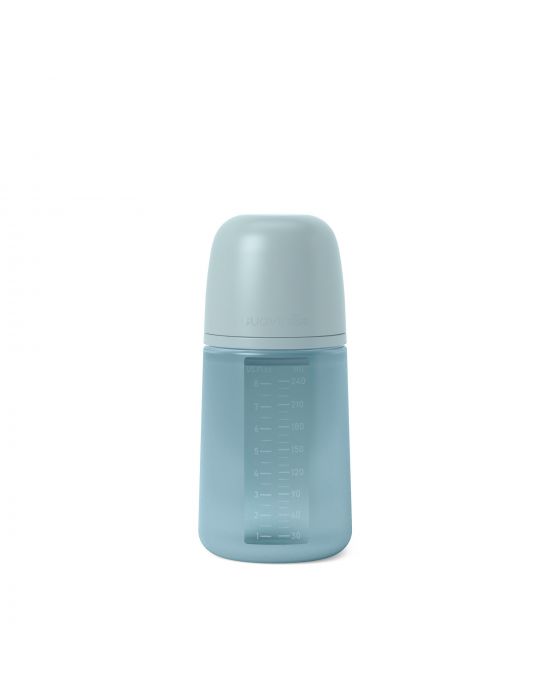 Μπιμπερό Όλο Σιλικόνη Φυσιολογική θηλή SX PRO240ml +3μ Blue Suavinex