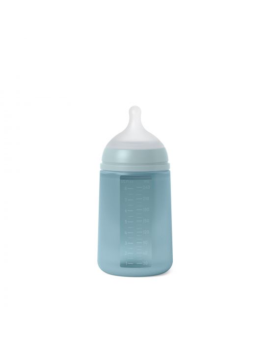 Μπιμπερό Όλο Σιλικόνη Φυσιολογική θηλή SX PRO240ml +3μ Blue Suavinex