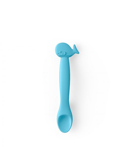 Κουτάλι Σιλικόνης Whale Blue +4μ Suavinex