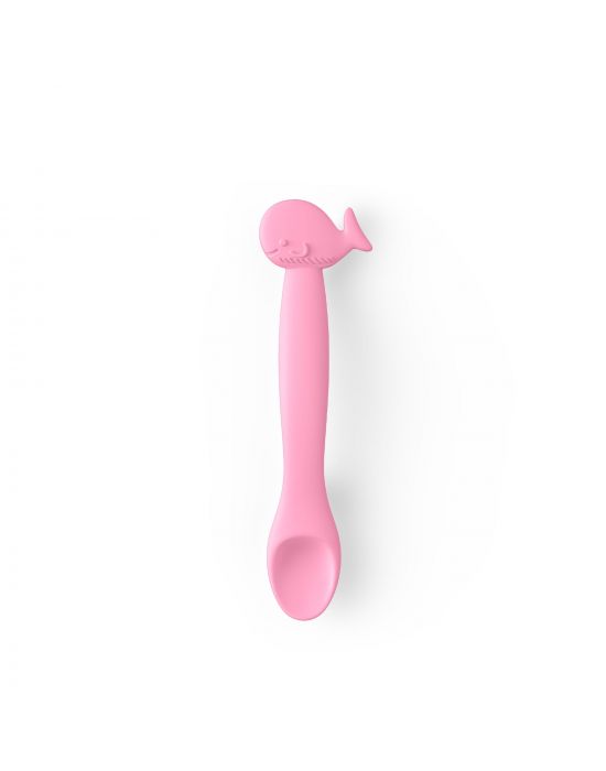 Κουτάλι Σιλικόνης Whale Pink +4μ Suavinex