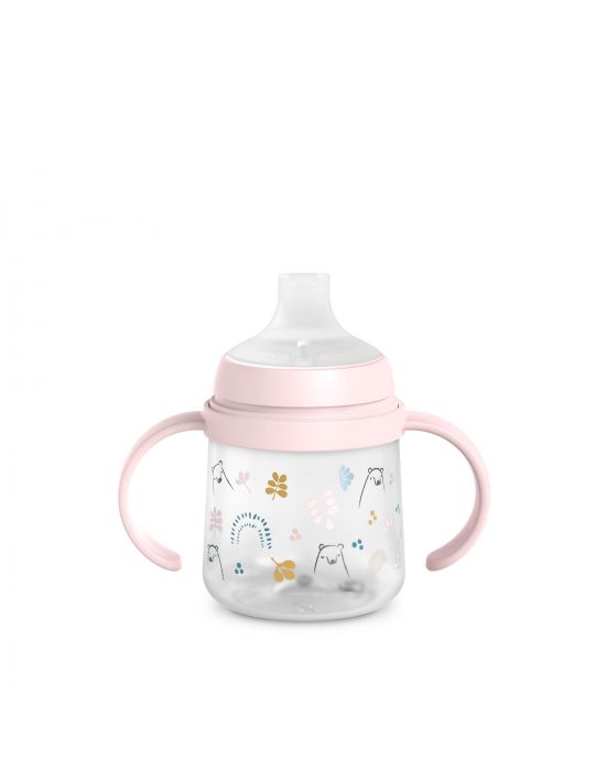 Μπουκάλι Εκπαιδευτικό με λαβές 150ml +6μ BEAR Pink Suavinex