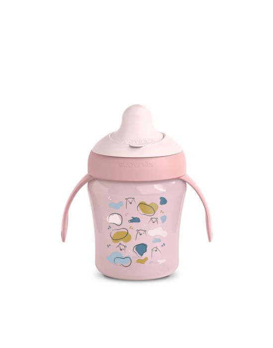 Ποτήρι Εκπαιδευτικό με λαβές 200ml +6μ BEAR Pink Suavinex