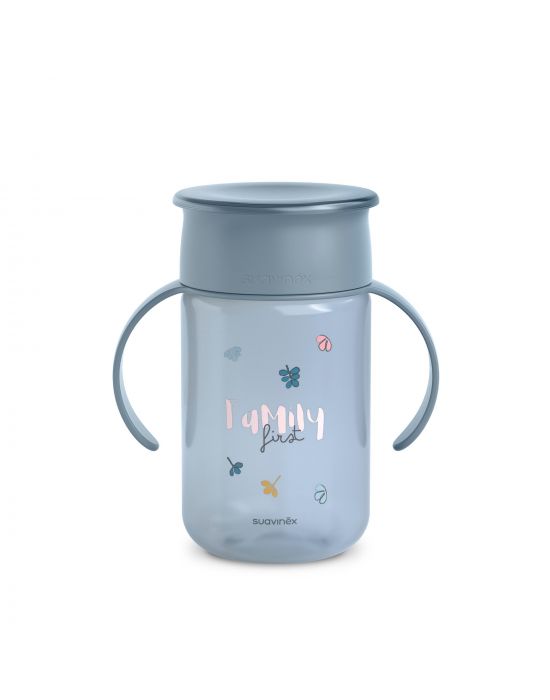 Ποτήρι Εκπαιδευτικό 360 με λαβές 340ml +12μ BEAR Blue Suavinex