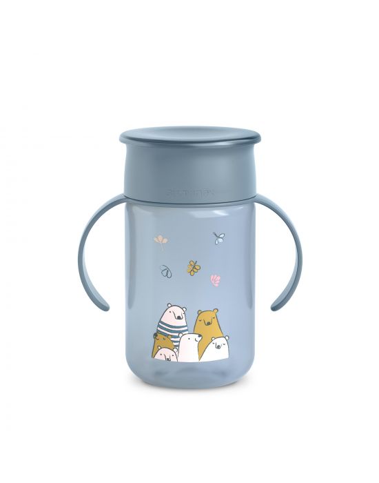 Ποτήρι Εκπαιδευτικό 360 με λαβές 340ml +12μ BEAR Blue Suavinex