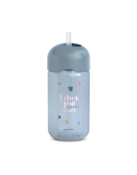 Παγούρι με καλαμάκι Σιλικόνης 340ml +18μ BEAR Blue Suavinex