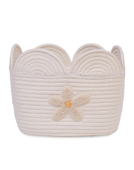 Καλάθι Αποθήκευσης Flower Off White 30x20x15cm Childhome