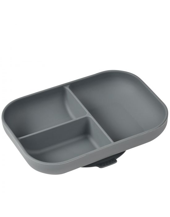 Πιάτο Σιλικόνης με χωρίσματα Mineral Grey Béaba
