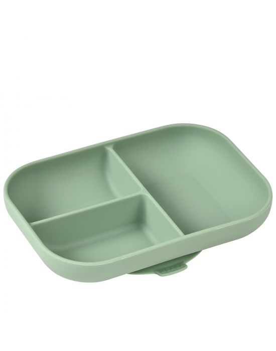 Πιάτο Σιλικόνης με χωρίσματα Sage Green Béaba