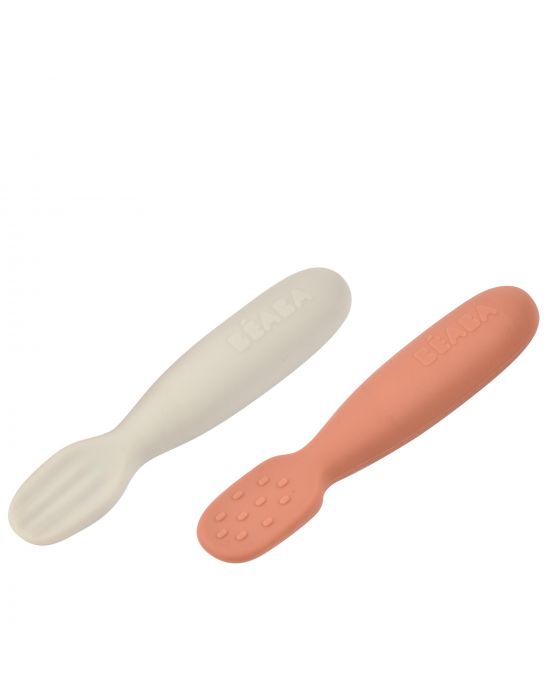 Κουτάλι Σιλικόνης εκπαιδευτικό 2 τεμTerracotta/velvet grey +4μ Béaba