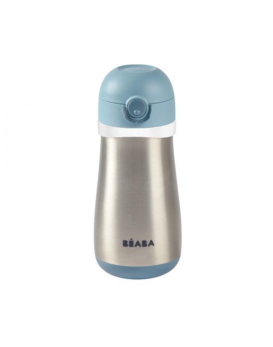 Μπουκάλι Θερμός Ανοξείδωτο με λαβή 350ml +18μ Windy Blue Béaba