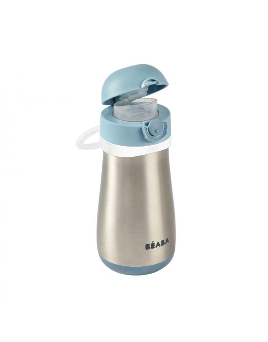 Μπουκάλι Θερμός Ανοξείδωτο με λαβή 350ml +18μ Windy Blue Béaba