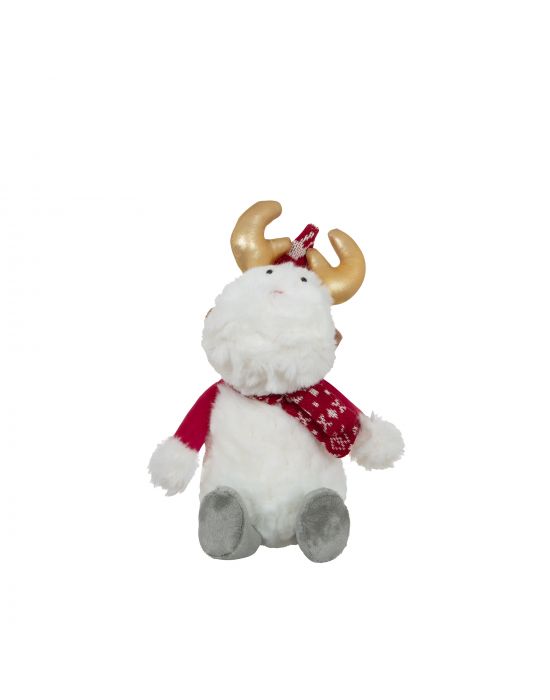 Μαλακό Παιχνίδι Λούτρινο  white santa deer 30cm Manon Des Pres