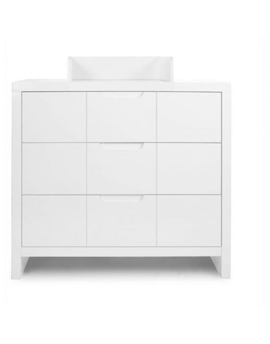 Childhome Quadro White Chest 3 Drawer + Changing Unit