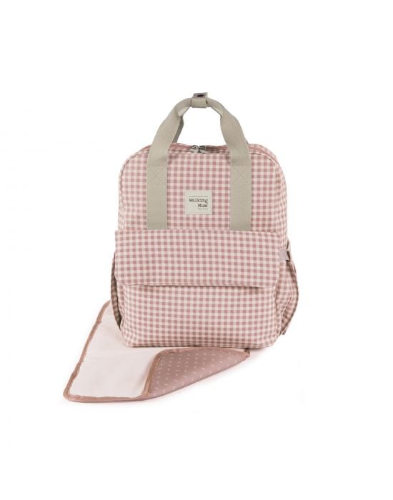 Walking Mum Backpack I love Vichy Pink
