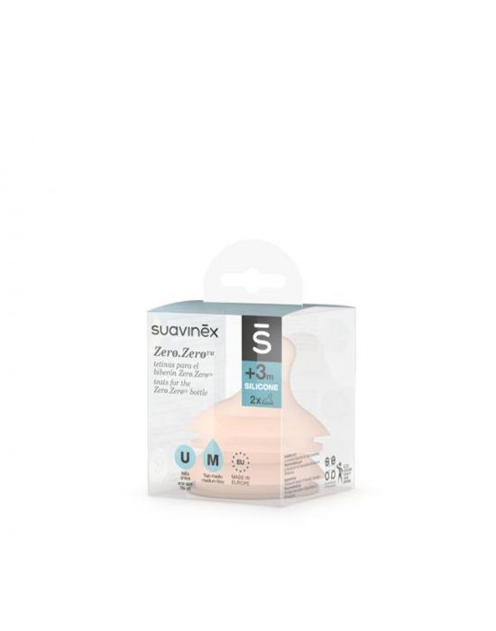 Θηλή Anti Colic Zero  Μεσαία Ροή +3μ 2τεμ Suavinex
